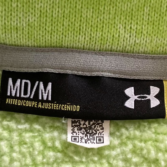 Under Armour Womens Green Fleece Lined Quarter Zip Sweater Top, M - Picture 4 of 4